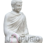 White Marble Buddha Statue | 48" Meditation Sculpture | Premium Stone Art | Hotel & Restaurant Decor | Luxury Gift