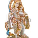 Hand Painted Radha Krishna Statue | 31cm Cultured Marble Idol | Divine Couple Sculpture | Sacred Temple Art | Home Decor
