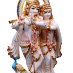 Large Hand Painted Radha Krishna Statue | 45cm Cultured Marble Idol | Premium Divine Couple | Sacred Temple Art | Festival Decor