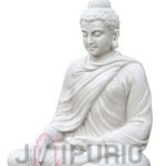 White Marble Buddha Statue | 48" Meditation Sculpture | Premium Stone Art | Hotel & Restaurant Decor | Luxury Gift