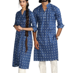 Sanganeri Block Print Navy Blue Kurta Pyjama Set for Men