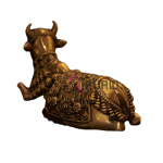 Brass Holy Cow Nandi Statue: Detailed Carved Masterpiece | Handmade Sacred Art | Traditional Craftsmanship | Divine Animal