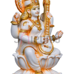 Goddess Saraswati Statue: Divine Knowledge & Arts Deity | Saraswati on Swan | Sacred Wisdom Sculpture | Music & Learning Goddess