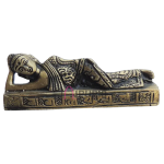 Sleeping Buddha Brass Showpiece: 4x0.5x1.5 inch Reclining Statue | Peace & Serenity Art | Zen Home Decor | Meditation Room Accent