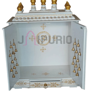 White Marble Home Temple: Compact Handcrafted Mandir | Elegant Spiritual Decor