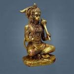 9" Brass Blessing Hanuman Murti | Divine Grace Statue | Sacred Temple Art