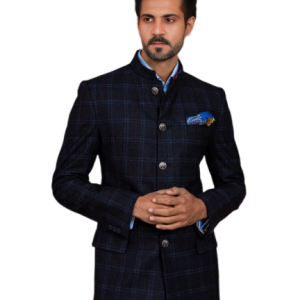 The Plaid Bandhgala Suit (S-XL) | Modern Pattern Formal Wear | Designer Check Collection by Jaipurio