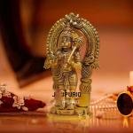 8.5" Pure Brass Blessing Hanuman Murti | Sacred Temple Murti | Divine Grace Statue