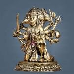 Intricate Superfine Brass Panchmukhi Hanuman Idol 6" | Divine Strength & Blessings | 0.8 kg Detailed Statue | 5" Width, 4.5" Depth | Enhance Sacred Space