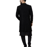 Stunning Black Chikankari Open Sherwani for Men - Father Son Combo | Jaipurio