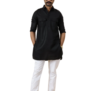 Black Hunting Style Kurta Pajama - Premium Elegant Traditional Menswear | Jaipurio