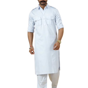 Ice Blue Pathani Kurta Salwar Set Men - Premium Traditional Ethnic Wear | Jaipurio