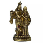 Radha Krishna Brass Decorative Pair: 7x12x3cm Sacred Art | Divine Couple Showpiece | Perfect Home Decor & Gift | Compact Love Symbol