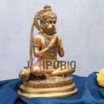 Antique Golden Hanuman Brass Idol | Traditional 19.6 × 8.9 × 12.7 cm Table Top Murti | Handcrafted Devotion Statue | Premium Decor | Jaipurio