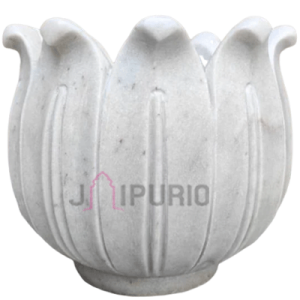 Marble Planter: Elegant 11" Vintage Pot | Luxurious Home Decor | Authentic Craftsmanship | Timeless Garden Accent