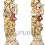 Radha Krishna Statue: Divine Couple Marble Murti | Handcrafted Love Symbol for Temple, Anniversary Gift | Eternal Devotion Home Decor | Buy Authentic Indian Art