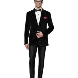 The Opulent Midnight Black Velvet Tuxedo Jacket - Luxurious Style in Sizes S to XL | Jaipurio