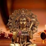 18" Pure Brass Blessing Hanuman Idol | Majestic Temple Murti | Divine Grace Statue