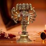 18 Inch Brass Lord Hanuman Idol - Pure Brass Sculpture, Embodiment of Strength & Devotion