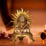 14.5" Brass Hanuman Bust Idol | Sacred Divine Portrait | Temple Grade Murti