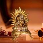 14.5" Brass Hanuman Bust Idol | Sacred Divine Portrait | Temple Grade Murti