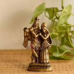 Radha Krishna Brass Decorative Pair: 7x12x3cm Sacred Art | Divine Couple Showpiece | Perfect Home Decor & Gift | Compact Love Symbol