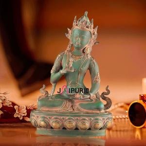 Vajrasattva Primordial Buddha Brass Statue | 16" Height | Antique Patina Finish | Sacred Buddhist Art | Traditional Collection | Jaipurio