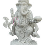 Marble Ganesha Statue: Exquisite Hand-Carved Murti | Divine Decor, Spiritual Gift | Remover of Obstacles | Authentic Indian Art
