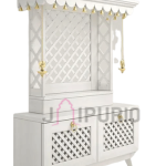 Puja Mandir with Storage: Compact 124.6cm Home Temple | Elegant Spiritual Decor