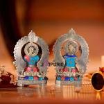 18" Lord Ganesha & Goddess Lakshmi Brass Statue Set | Divine Prosperity Pair | Traditional Temple Murti