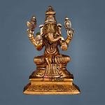 4.5" Pure Brass Ganpati Statue | Sacred Home Murti | Divine Grace Statue
