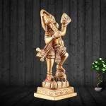 Brass Hanuman Idol Carrying Sanjeevani Mountain 4.5" | Symbol of Strength, Devotion & Courage | 500g Intricate Detailing | Divine Blessings & Protection