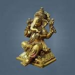 6.5" Pure Brass Ganpati/Ganesha Idol | Sacred Temple Murti | Divine Grace Statue