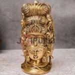 Brass Table Top Shiva Idol | Traditional 7.6 × 5.1 cm Sacred Murti | Handcrafted Mahadev Statue for Home Temple | Compact Divine Decor | Jaipurio