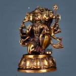 12.2" Superfine Brass Panchmukhi Hanuman Idol | Five-Faced Divine Murti | Sacred Temple Art
