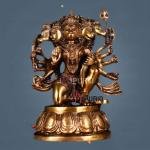 12.2" Superfine Brass Panchmukhi Hanuman Idol | Five-Faced Divine Murti | Sacred Temple Art