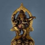 13.5" Pure Brass Wall Decor Ganesh Idol with Bell | Sacred Wall Art | Divine Door Bell