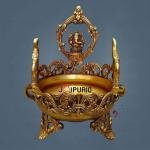 12" Pure Brass Ganesha Urli | Sacred Water Vessel | Divine Decor Bowl
