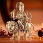 Majestic Brass Goddess Durga Sherawali Mata Idol | 31" Temple Masterpiece | 55kg Sacred Art | Divine Mother with Lion | Jaipurio