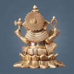 Pure Brass Ganesha & Lakshmi Idol Set | 5.5" x 3" x 3" Divine Murti | 3 kg Traditional Temple Art | Handcrafted Religious Sculpture | Prosperity Set | Jaipurio