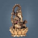 Brass Superfine Ganesh Idol | 8" x 5.5" x 5.5" | 1.4 kg | Premium Quality | Perfect Sacred Art | Traditional Design | Jaipurio