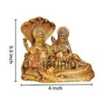 Antique Golden Vishnu Lakshmi Brass Idol | Traditional 14 × 5.1 × 10.2 cm Divine Couple Murti | Handcrafted Temple Art | Sacred Decor | Jaipurio