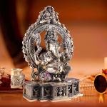 Unique Brass Lord Ganesha Statue with Kirtimukha Prabhavali Arch - 19.5" Height