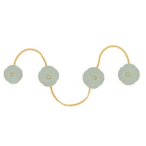 Aqua Carved Kurta Buttons - Exquisite Floral Motif | Sterling Silver | Jaipurio