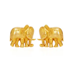 Gold Cut-Out Elephant Cufflink | Heritage Design | Sterling Silver | Jaipurio