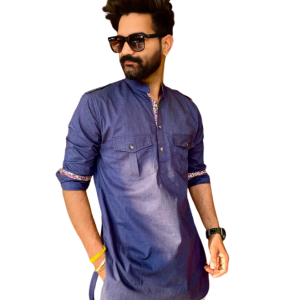 Navy Blue Kurta Pajama Set - Elegant Traditional Menswear | Jaipurio