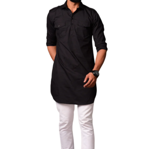 Black Colour Hunting Kurta Pajama for Men - Premium Traditional Ethnic Wear | Jaipurio