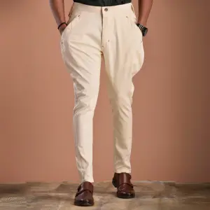 Personalized Premium Men's Breeches | Fawn Cotton Riding Pants | Custom-Made Indian Equestrian Style | Comfortable Belt Closure | Being Brothers