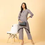 Stylish Tawny Brown Sanganeri Printed Co-Ord Set | Traditional Hand Block Print | Premium Cotton | Contemporary Fashion | Size XS-XXL | Jaipurio