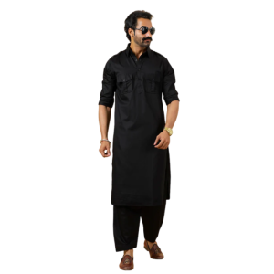 Black Pathani Kurta Salwar - Premium Afghan Heritage Traditional Menswear | Jaipurio